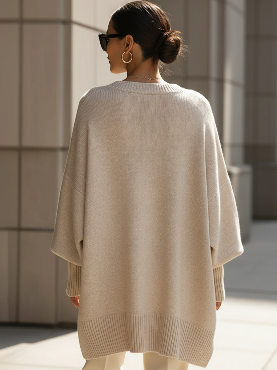 OVERSIZED KNIT PONCHO | FLOWING COMFORT WITH TIMELESS SOPHISTICATION