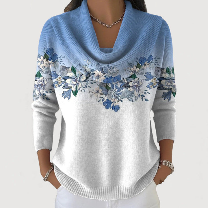 LUCIA FLORAL COWL JUMPER | SOFT COMFORT, FLATTERING SHAPE