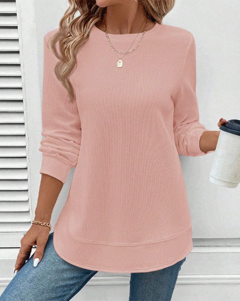 SOFT COTTON-BLEND LONG SLEEVE TOP | SMOOTH COMFORT THAT FLATTERS YOUR SHAPE