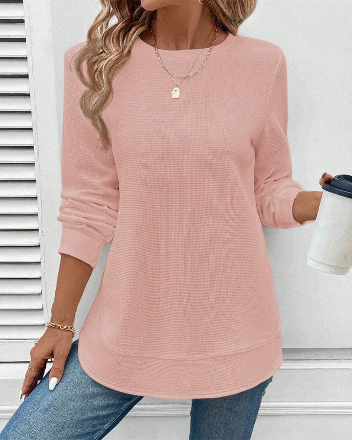 SOFT COTTON-BLEND LONG SLEEVE TOP | SMOOTH COMFORT THAT FLATTERS YOUR SHAPE