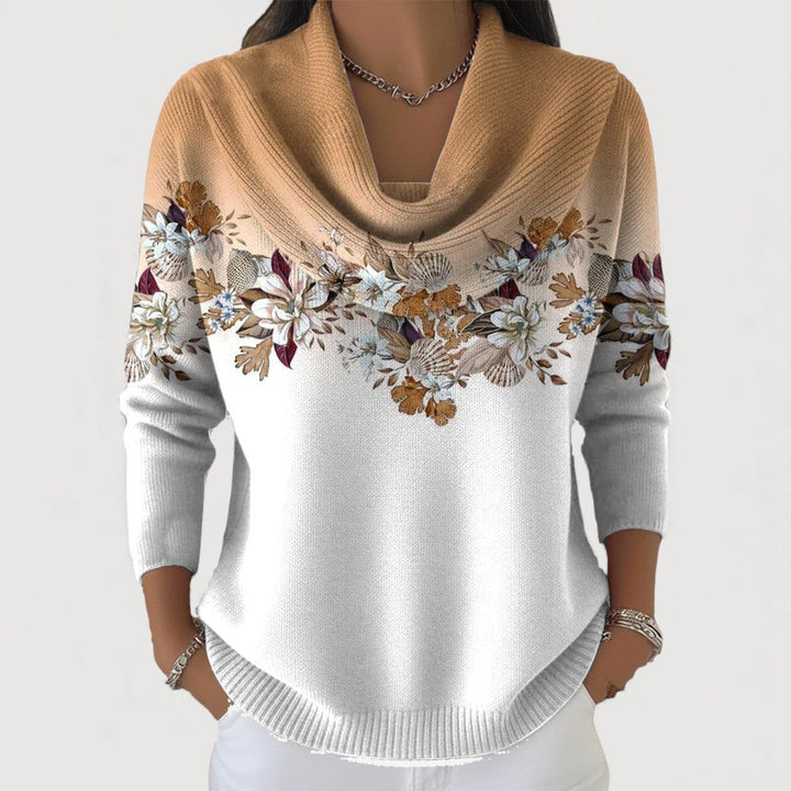 LUCIA FLORAL COWL JUMPER | SOFT COMFORT, FLATTERING SHAPE