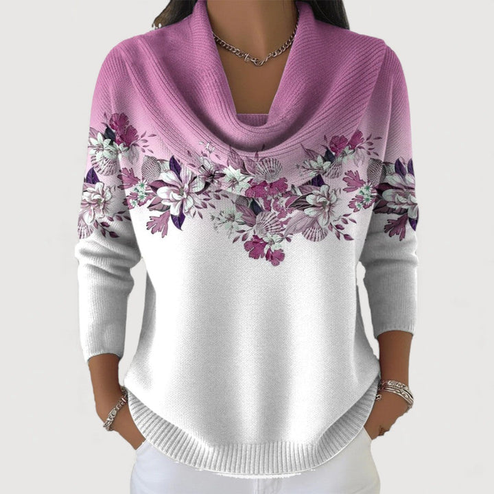 LUCIA FLORAL COWL JUMPER | SOFT COMFORT, FLATTERING SHAPE