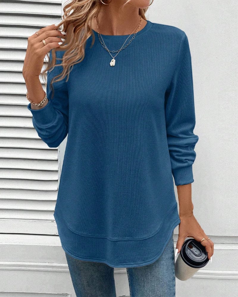 SOFT COTTON-BLEND LONG SLEEVE TOP | SMOOTH COMFORT THAT FLATTERS YOUR SHAPE