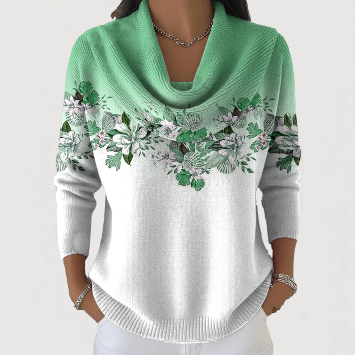 LUCIA FLORAL COWL JUMPER | SOFT COMFORT, FLATTERING SHAPE