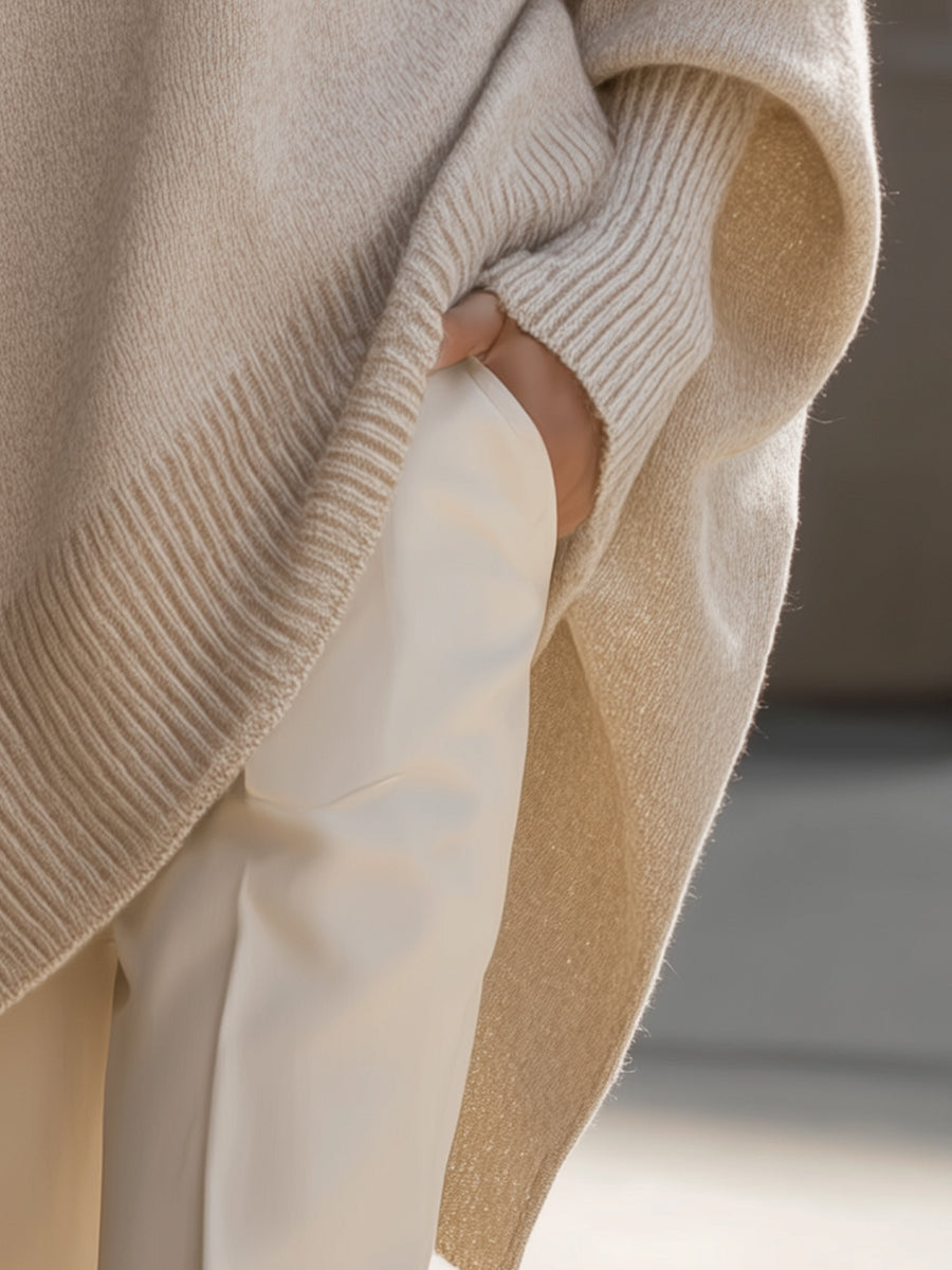 OVERSIZED KNIT PONCHO | FLOWING COMFORT WITH TIMELESS SOPHISTICATION