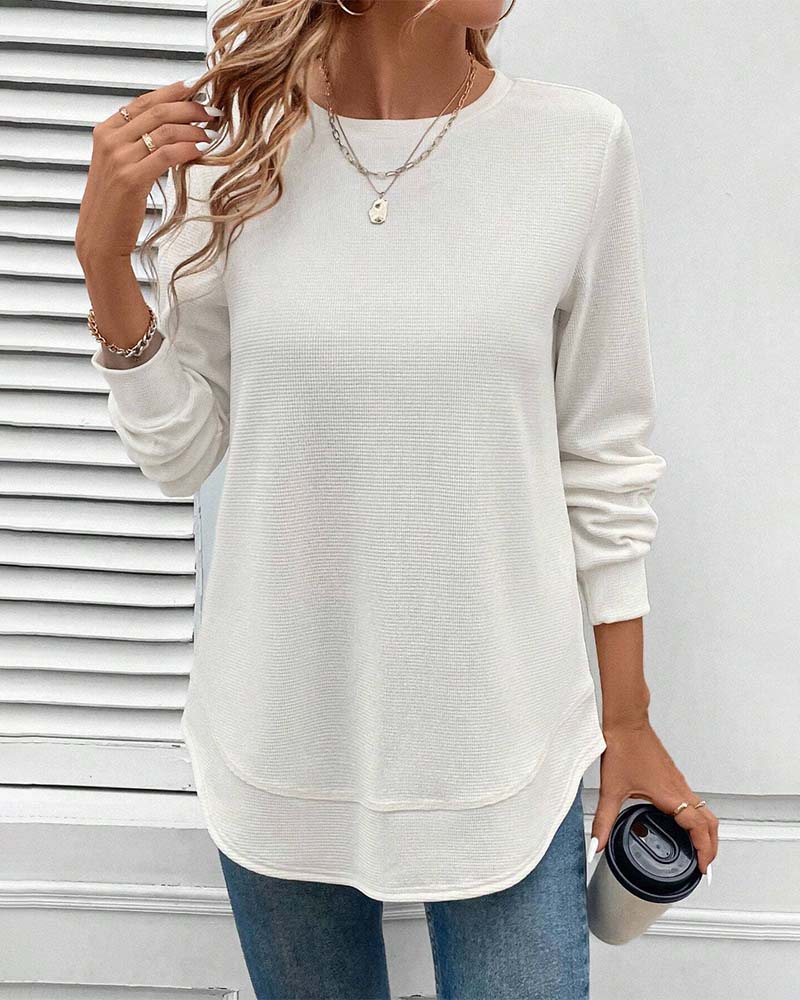 SOFT COTTON-BLEND LONG SLEEVE TOP | SMOOTH COMFORT THAT FLATTERS YOUR SHAPE