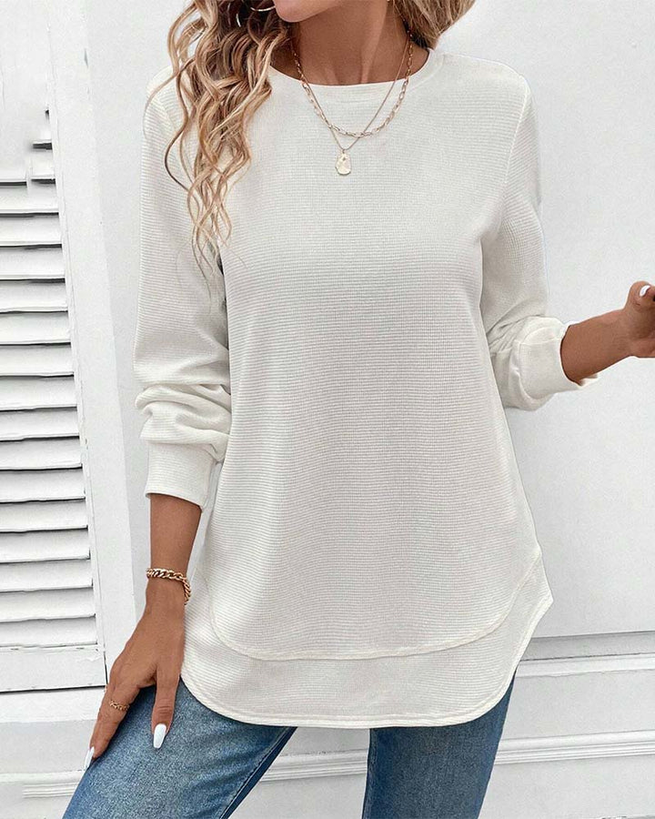 SOFT COTTON-BLEND LONG SLEEVE TOP | SMOOTH COMFORT THAT FLATTERS YOUR SHAPE