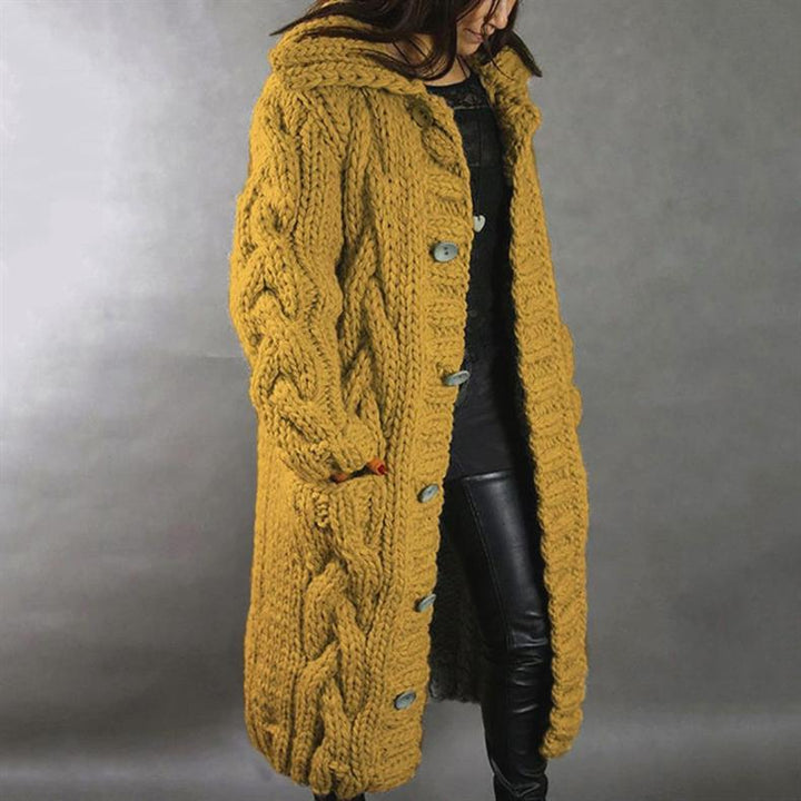OVERSIZED CABLE KNIT COAT | FLATTERING LONGLINE FIT
