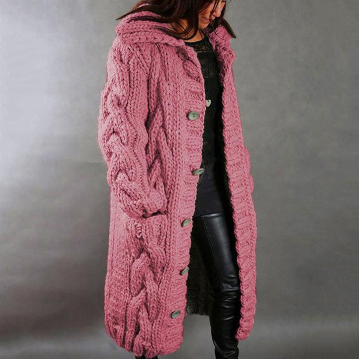OVERSIZED CABLE KNIT COAT | FLATTERING LONGLINE FIT
