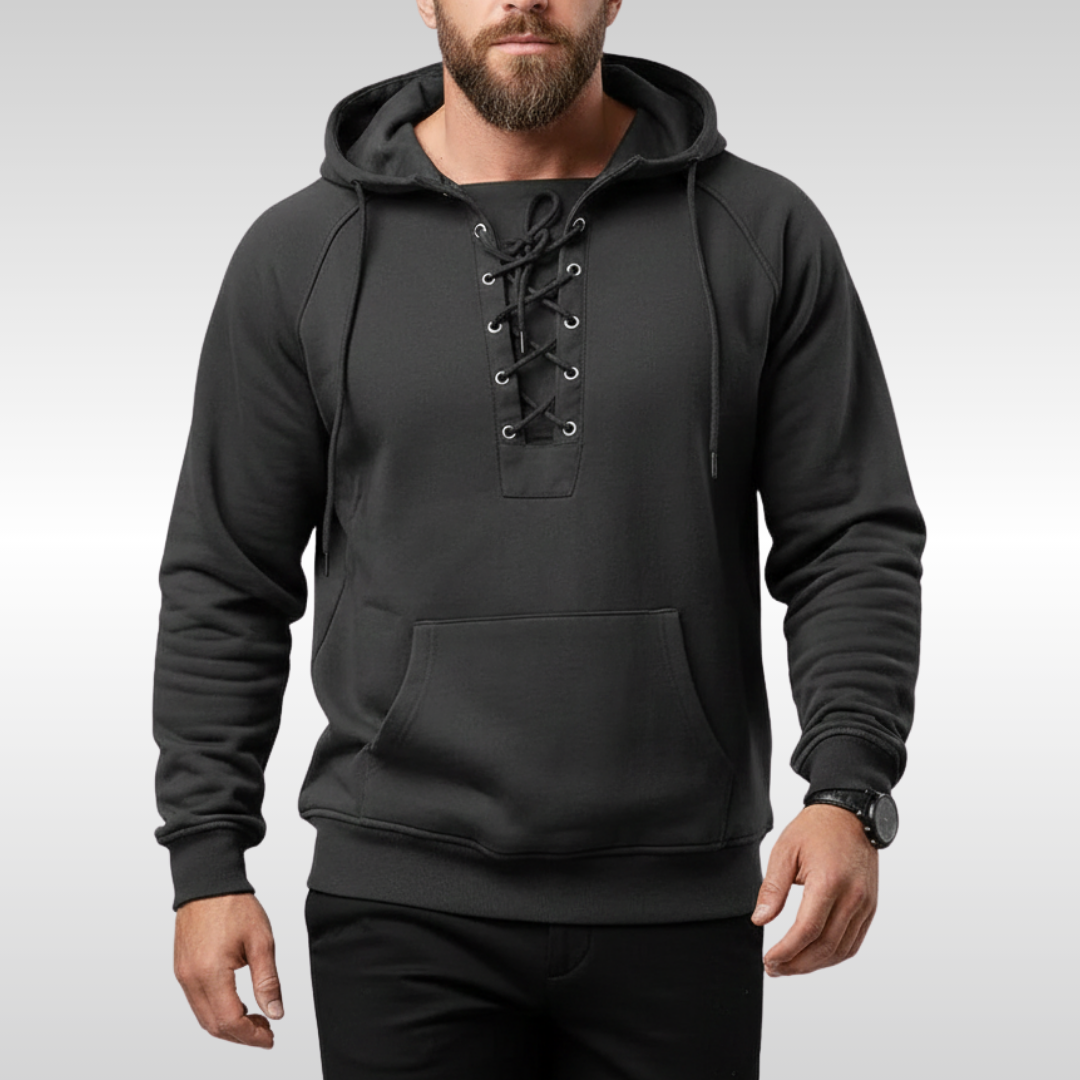 HARRICK LACE-UP HOODIE | RUGGED WARMTH WITH STYLE