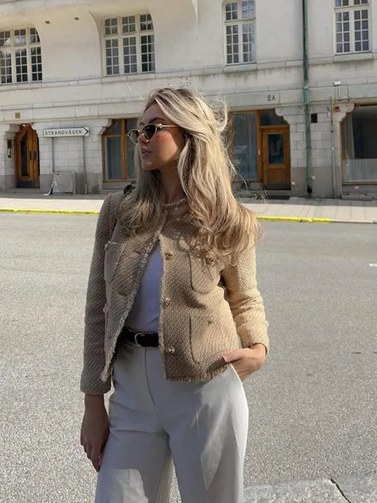 CLASSIC BEIGE TWEED JACKET | CHIC STYLE FOR EVERY OCCASION