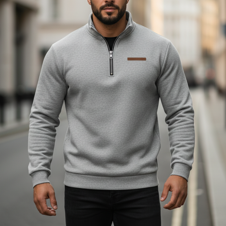 HUGO SOFT HALF ZIP SWEATSHIRT | WARMTH WITH QUIET STYLE