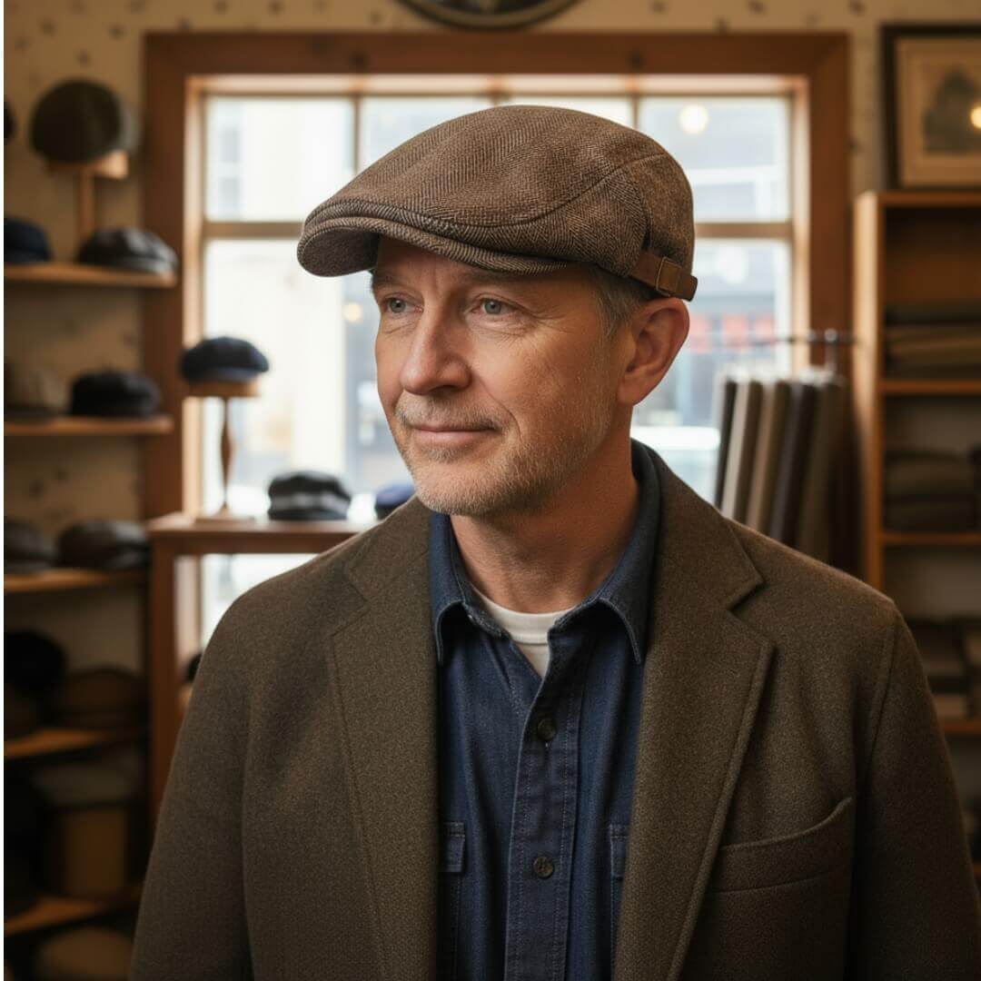 HENRY HERRINGBONE TWEED FLAT CAP | TIMELESS WARMTH, EVERYDAY STYLE