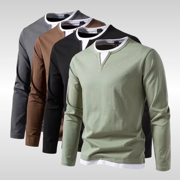 THEO V-NECK LONG SLEEVE TEE | EFFORTLESS EVERYDAY STYLE