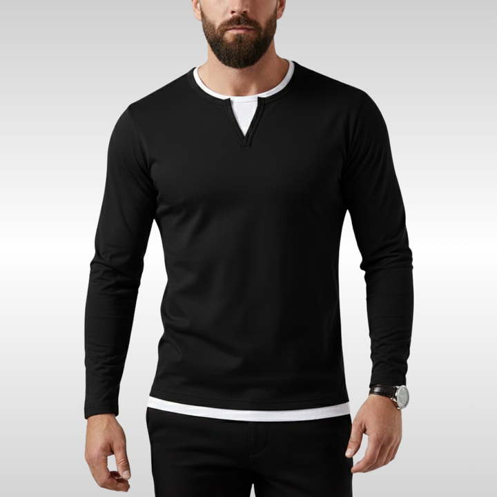 THEO V-NECK LONG SLEEVE TEE | EFFORTLESS EVERYDAY STYLE