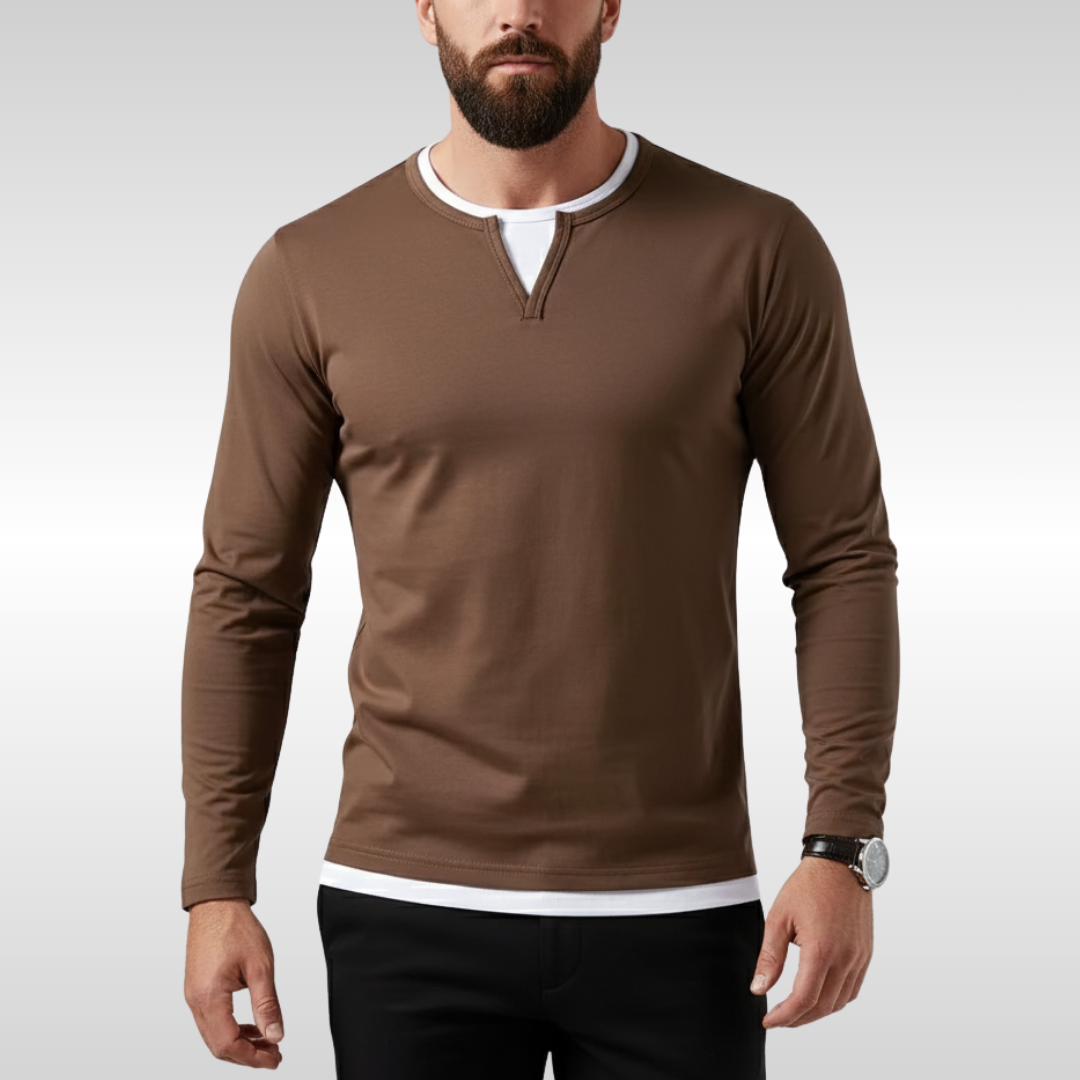 THEO V-NECK LONG SLEEVE TEE | EFFORTLESS EVERYDAY STYLE