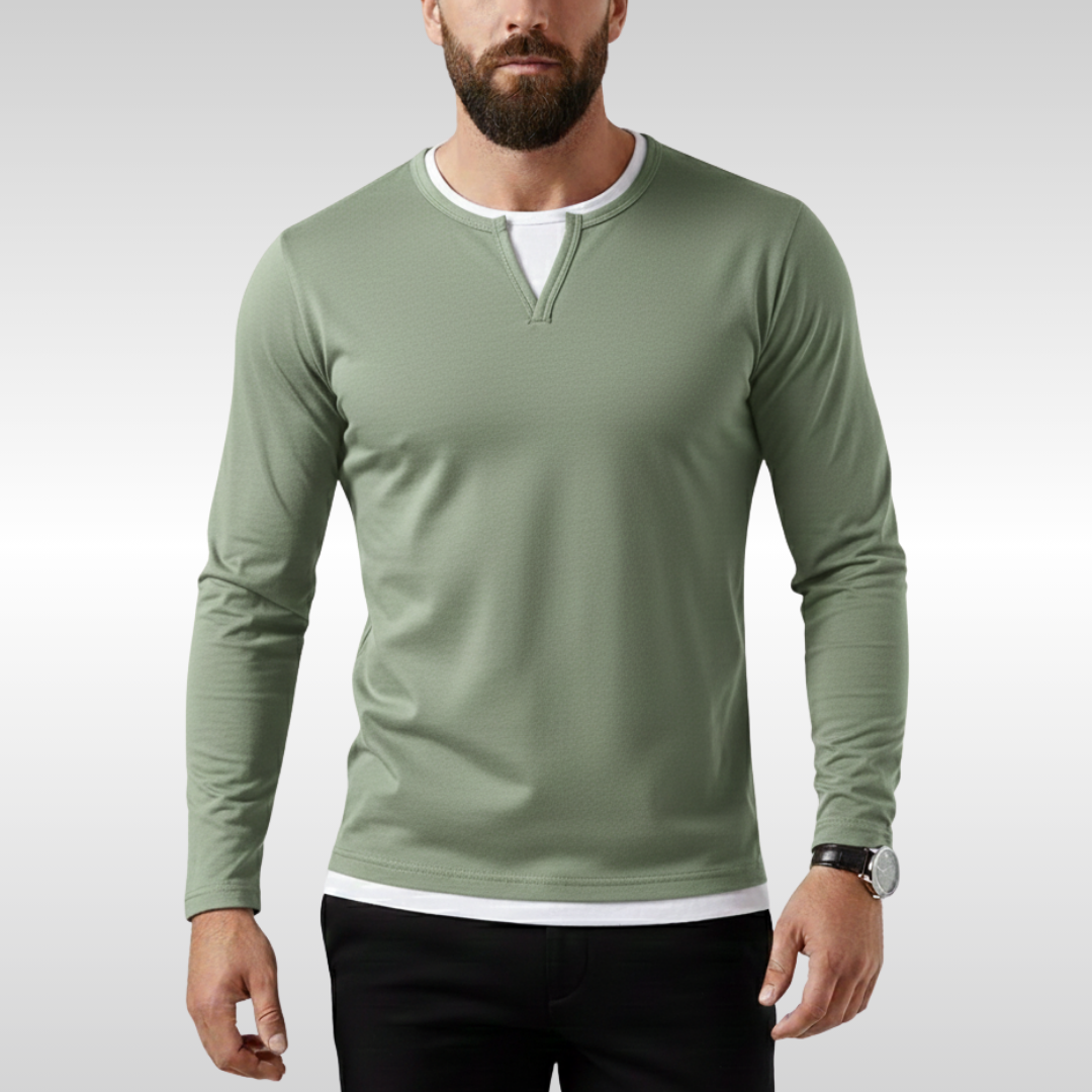 THEO V-NECK LONG SLEEVE TEE | EFFORTLESS EVERYDAY STYLE
