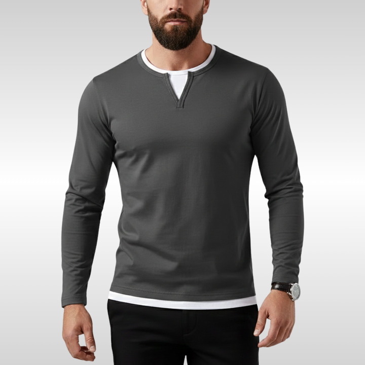 THEO V-NECK LONG SLEEVE TEE | EFFORTLESS EVERYDAY STYLE