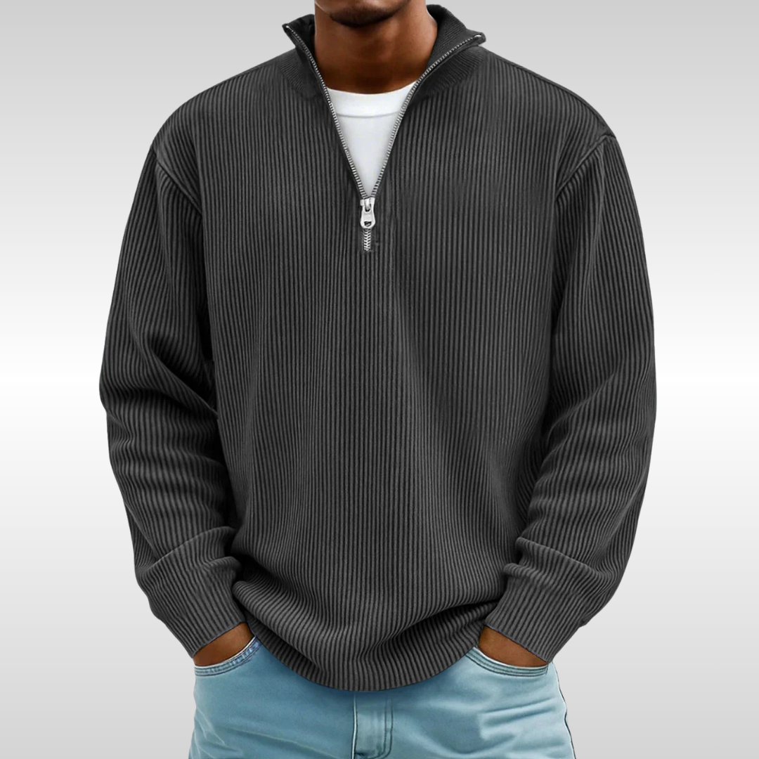 TRISTAN RIBBED ZIP PULLOVER | EFFORTLESS STYLE AND EASY COMFORT