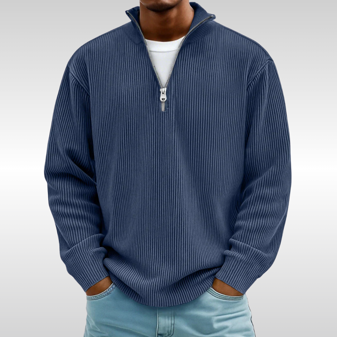 TRISTAN RIBBED ZIP PULLOVER | EFFORTLESS STYLE AND EASY COMFORT