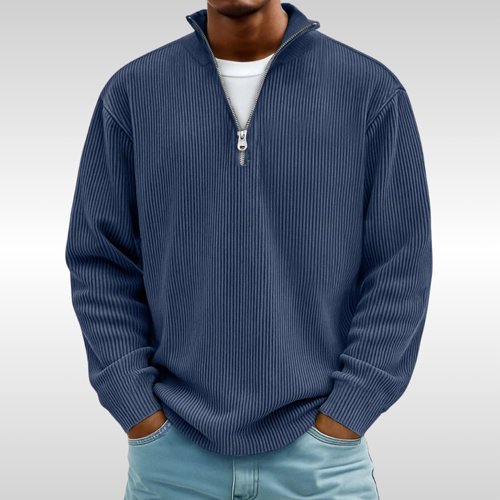 TRISTAN RIBBED ZIP PULLOVER | EFFORTLESS STYLE AND EASY COMFORT