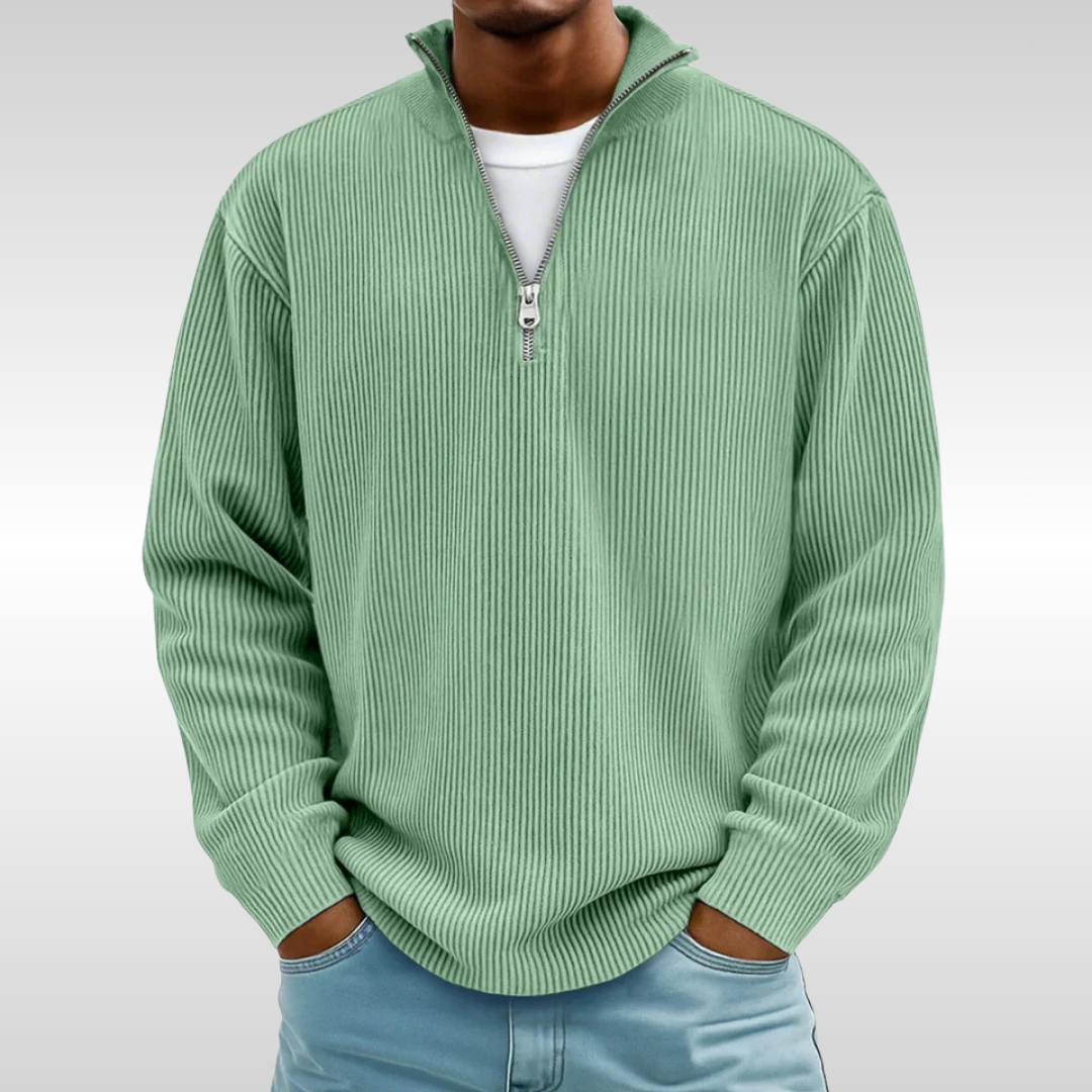 TRISTAN RIBBED ZIP PULLOVER | EFFORTLESS STYLE AND EASY COMFORT
