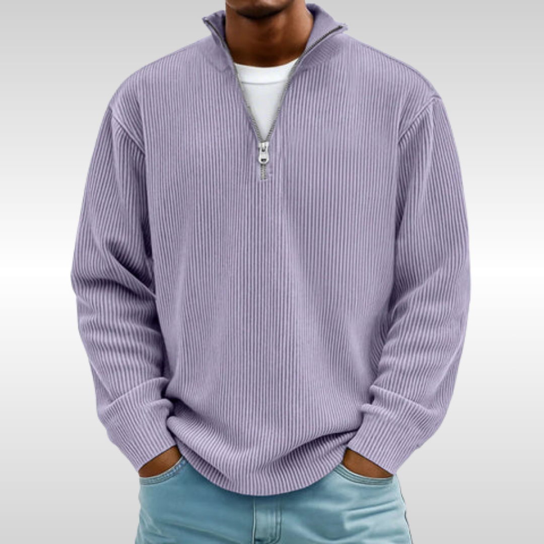 TRISTAN RIBBED ZIP PULLOVER | EFFORTLESS STYLE AND EASY COMFORT