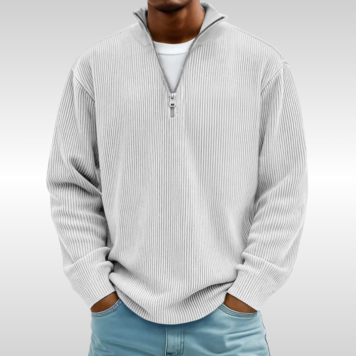 TRISTAN RIBBED ZIP PULLOVER | EFFORTLESS STYLE AND EASY COMFORT