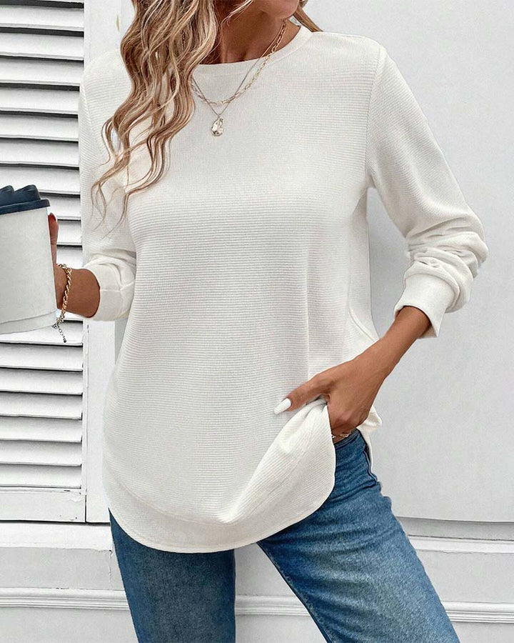 SOFT COTTON-BLEND LONG SLEEVE TOP | SMOOTH COMFORT THAT FLATTERS YOUR SHAPE